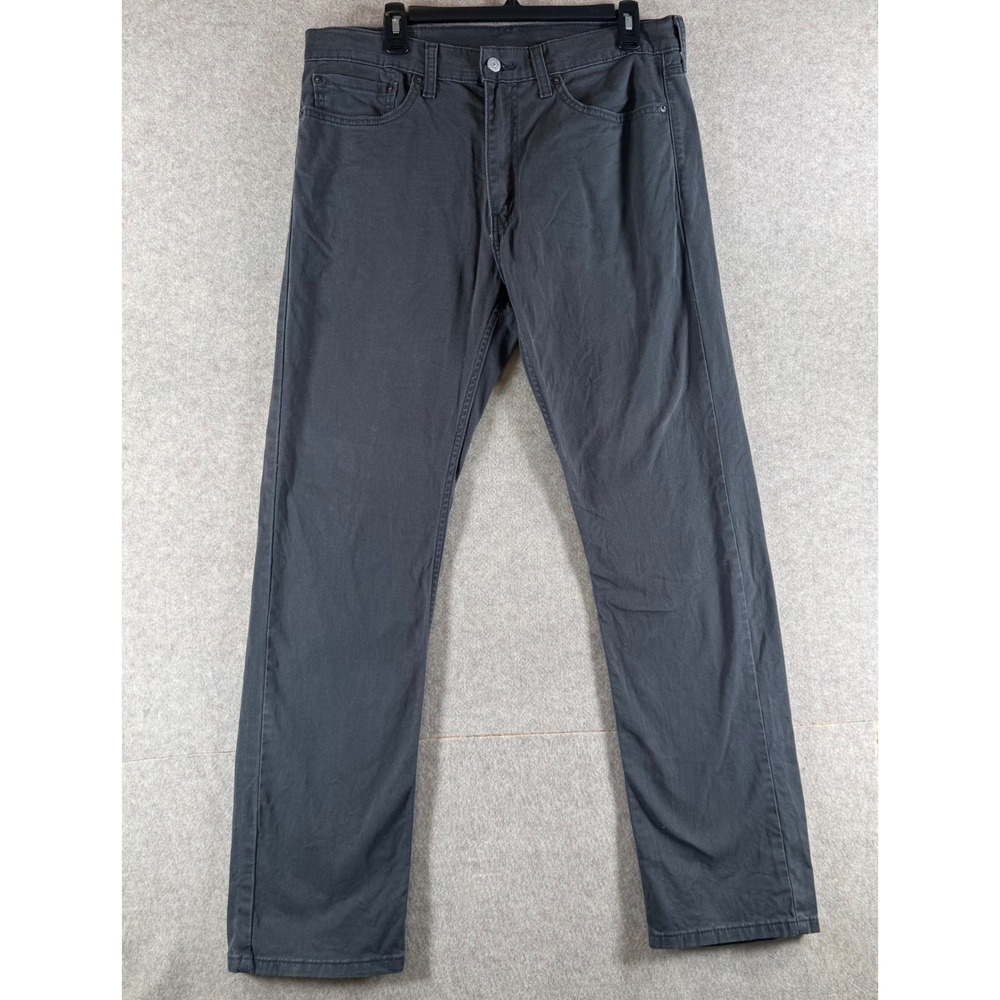 Levi's 513 Slim Straight Jeans 34x32 Gray Denim Pants Casual Mens 08513-0947